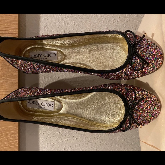 SOLD. Jimmy Choo Walsh Glitter Flat NEW! - Picture 5 of 6